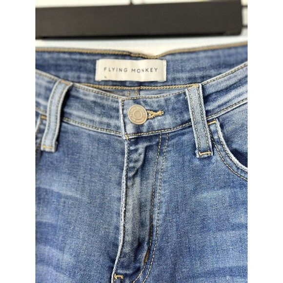 Flying Monkey Jeans Size 26 Slit Ankle Dark Stretch Denim Women’s Y3013 Slim Leg - Picture 4 of 11